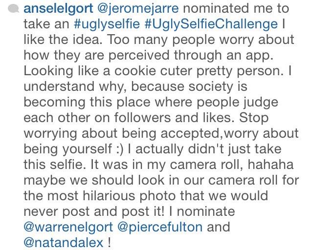 'STOP WORRYING ABOUT BEING ACCEPTED, WORRY ABOUT BEING YOURSELF' THIS IS WHY I LOVE ANSEL 👍