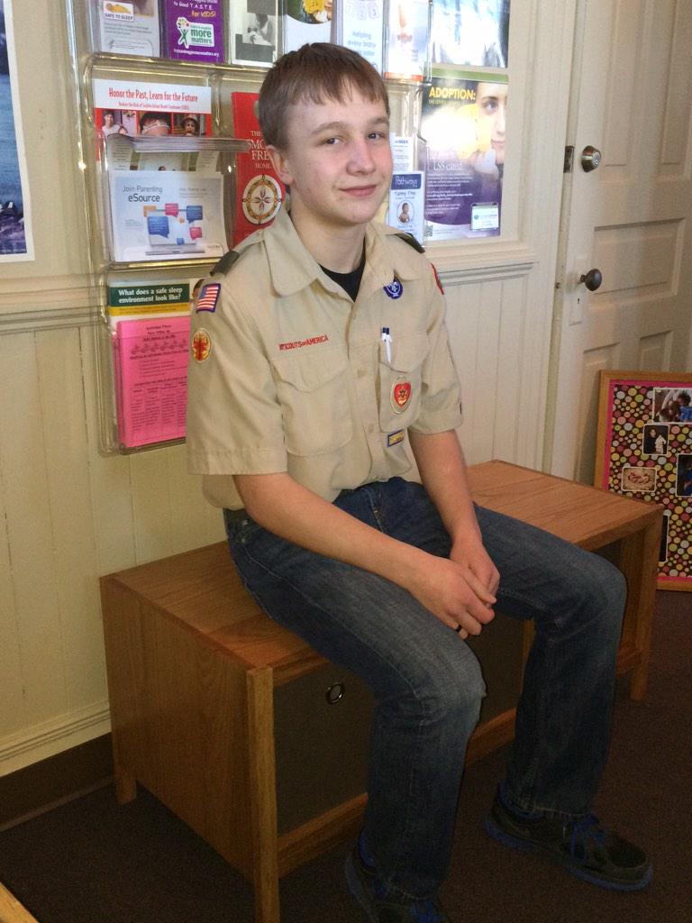 Anthony put in such a big effort for the Den as he works towards his Eagle Scout badge, we love the entryway bench!