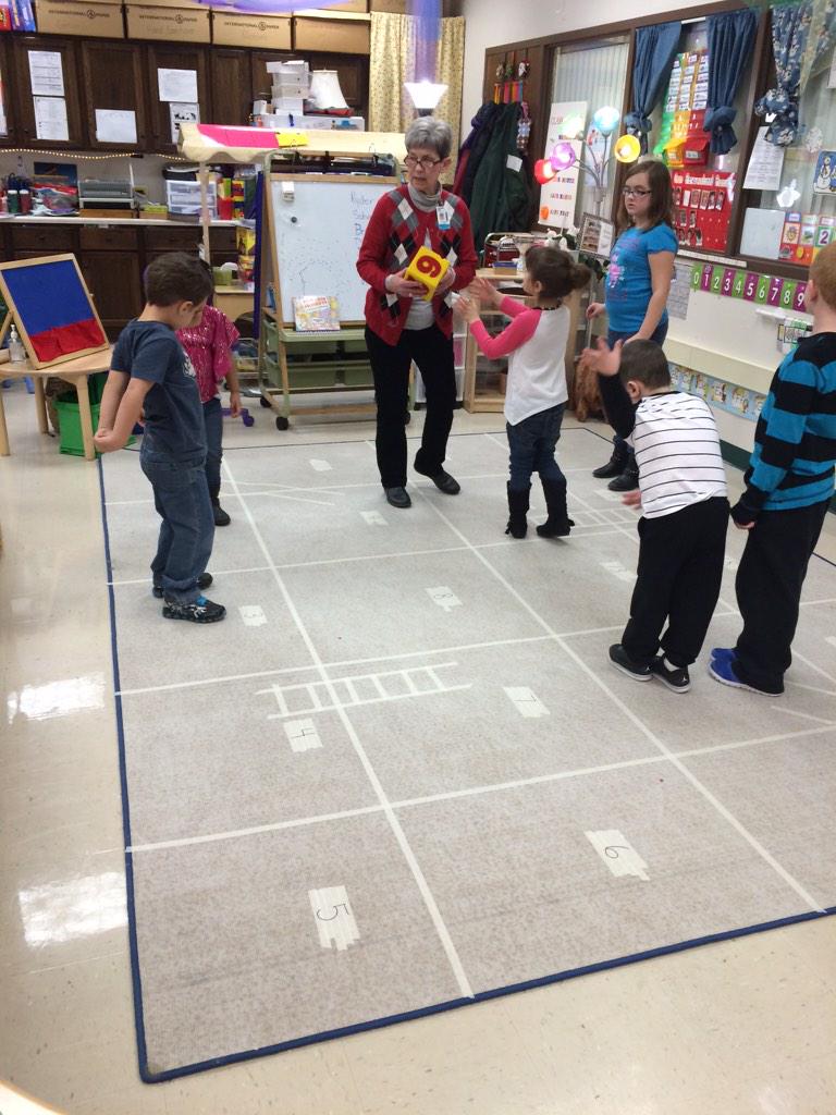 Life size classroom game gives hands on and meaningful math experiences in <a href="/StJosephSchools/">St. Joseph School District</a> preschool.