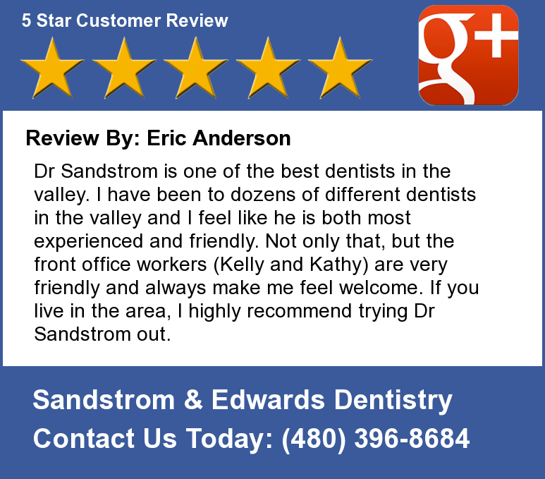 sandstromdmd's tweet photo. Review By: Eric Anderson
Dr Sandstrom is one of the best dentists in the valley. I have been to dozens of dif... http://t.co/R0QiqwE41Z