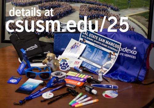 CSUSM's tweet photo. Students & Employees: join CSUSM's epic two-day, campus-wide scavenger hunt, The Prowl, and snag the swag! #csusm25 http://t.co/x63psiFexC