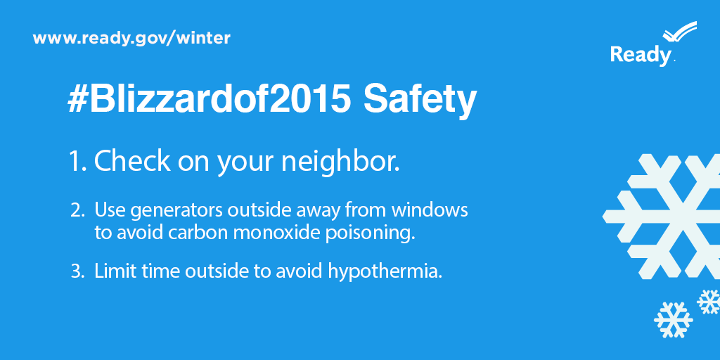 Help spread the word - 3 important ways to stay safe during #blizzardof2015