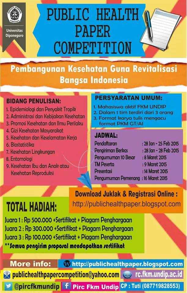 Holaaaaaa selamat pagi warga FKM UNDIP :)  yukkkk ikutan Public Health Paper Competition <a href="/FKMUNDIP2014/">FKM Undip 2014</a> <a href="/FKMUNDIP2013/">FKM UNDIP 2013</a>