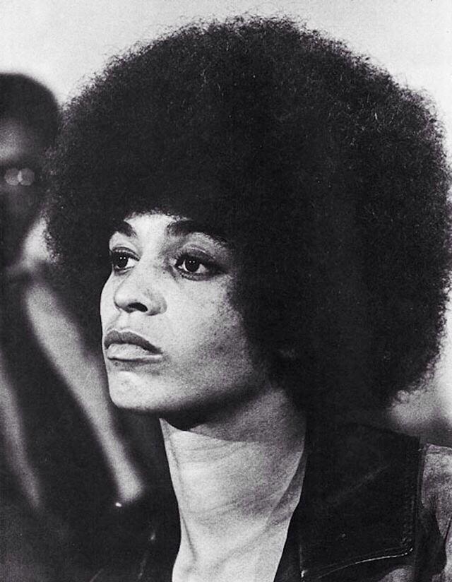Happy Birthday to one of the greats, Angela Davis! Trying to get my fro and \tude on her level. 
