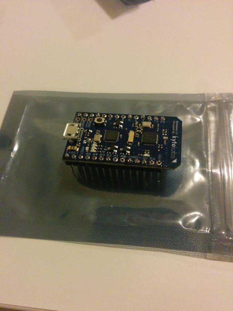 CarLeeToes's tweet photo. First time soldering something! Guess what was it? #BLEduino from @kytelabs! http://t.co/BvF5XMTFxo
