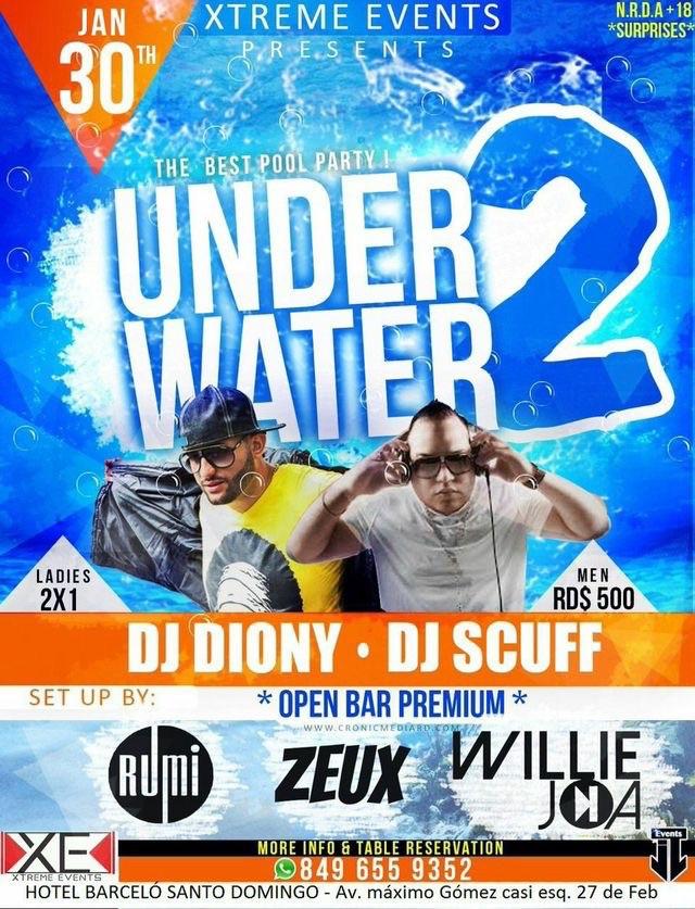RaveEventsDR's tweet photo. Este viernes #UnderWater2  en el hotel barcelo H:500 M:2x1open bar dj y mas .

By:@XtremeEventsRD http://t.co/WdZuxE0BTC
