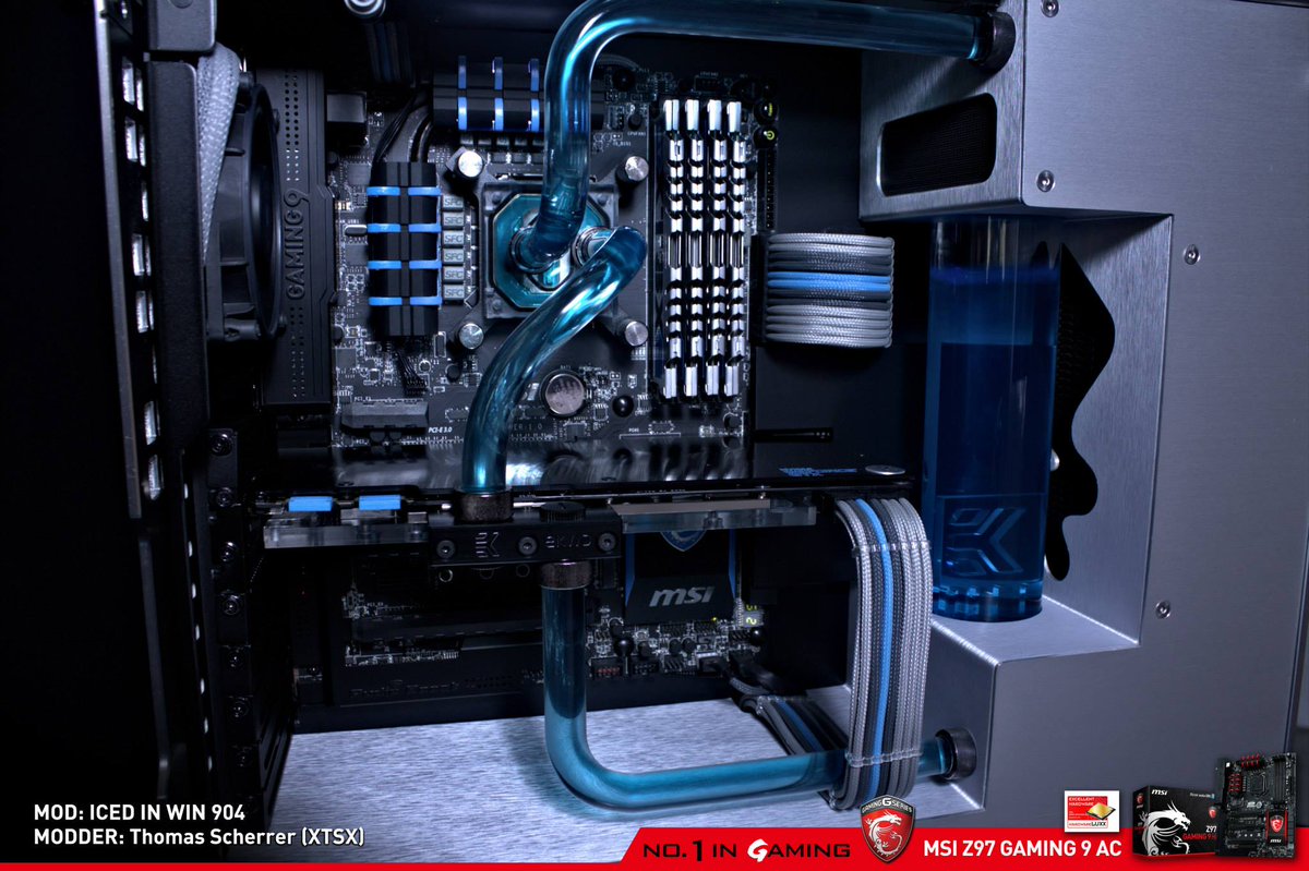 msiUSA's tweet photo. How do U guys like the #casemod by #ThomasScherrer #XTSX We think the blue looks Amazing! RT if U like the blue #MSI http://t.co/B00YVsBsQl