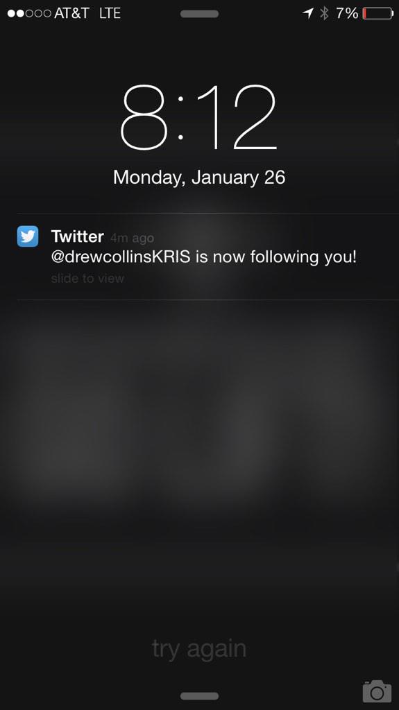 Chuck8889's tweet photo. OMG OMG OMG @drewcollinsKRIS http://t.co/daTdHpfYzT