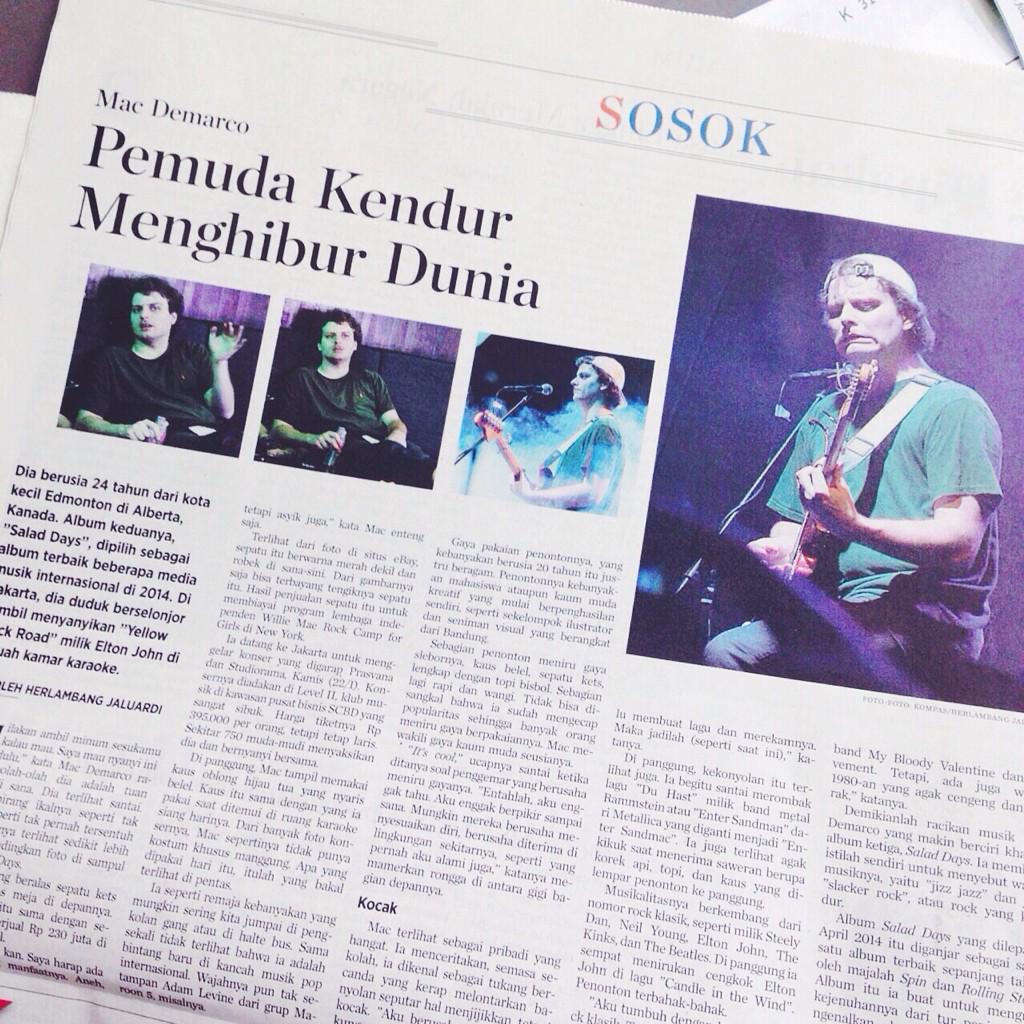 studioramajkt's tweet photo. Guess what, @Msldemarco. You made it to @hariankompas a.k.a. Indonesia's biggest newspaper! http://t.co/EkdPxFtdPW