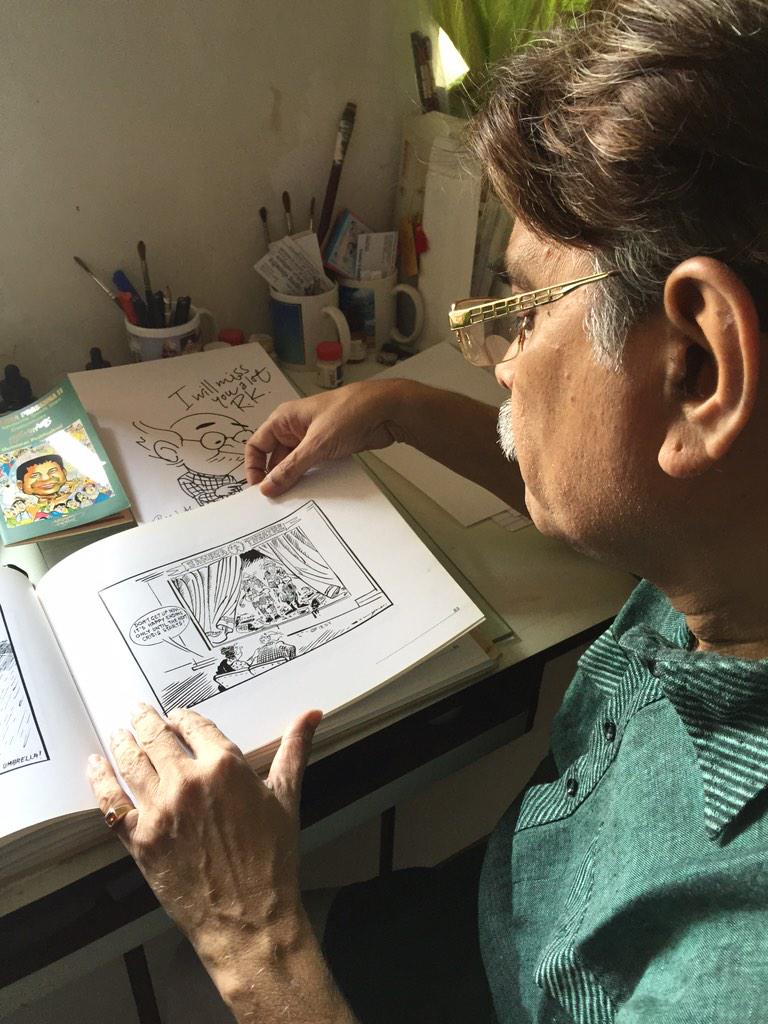shawansen's tweet photo. #RIPCommonMan Saamna cartoonist Prabhudesai says there won't be another #rklaxman @ibnlive http://t.co/V5WiAyxlqE