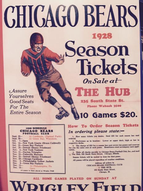 Long Island Flag Football League on X: 'Chicago Bears 1928 season ticket  ad- $20 for the whole season!  / X
