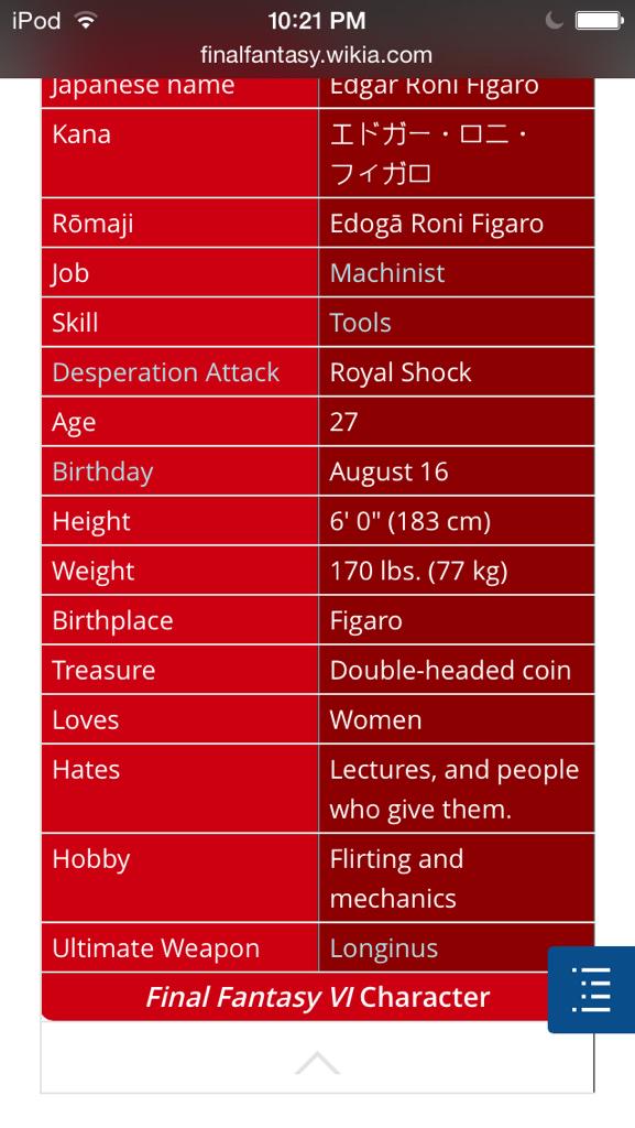 The main 4 of FFVI in a nutshell. The Love/Hate things though xD