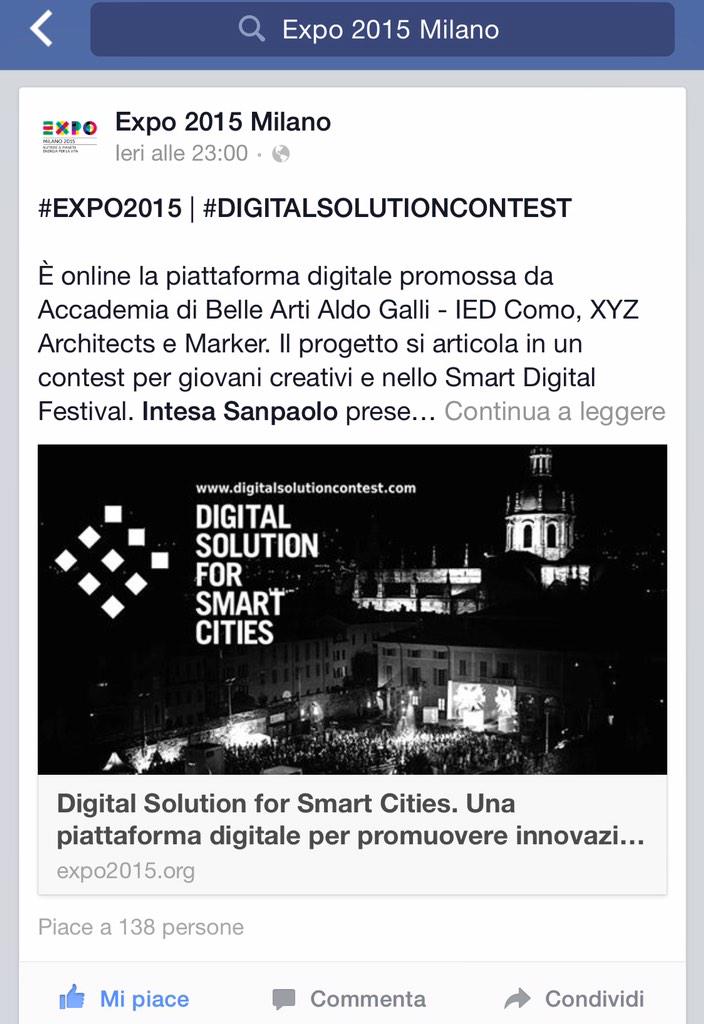 AccademiaGalli's tweet photo. Grazie a @Expo2015Milano per il post #DigitalSolutionContest @MarkerEvents @XYZ_Architects @IED_Official #como2015 http://t.co/77vV7TNXrU