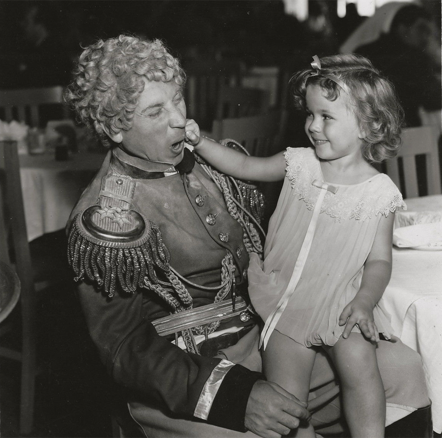 "@BFI: Harpo Marx and Shirley Temple on the set of Duck Soup " cl...