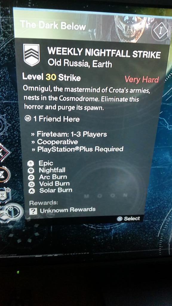 DestinyRaidPS4's tweet image. The weekly nightfall is omnigul and has all three burns. Weekly only has solar burn. This is new.