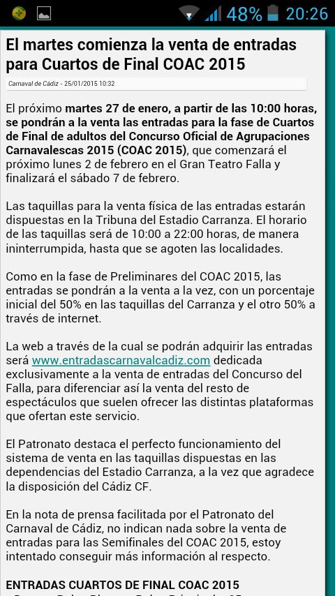 Muchos nos habéis preguntado y aquí tenéis!! Desde hoy a las 10:00 están a la venta las entradas para cuartos!!