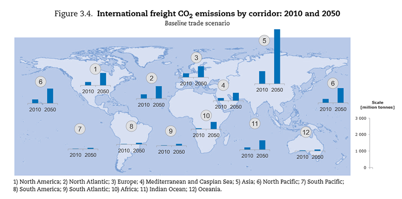 CO2 emissions from international #freight will grow most in Asia by 2050 oe.cd/QM #TransportOutlook