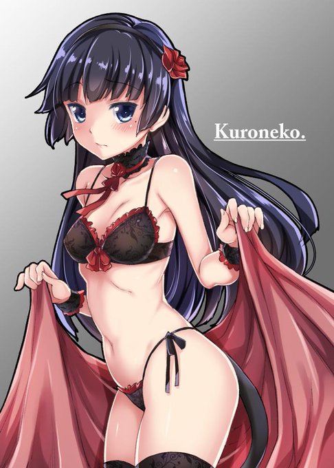 色塗り練習、久しぶり黒猫♥ 