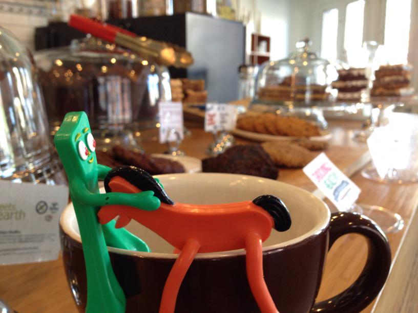The_Green_Grind's tweet photo. Gumby and Pokey having a gay ol' time at the GG this morning. They're always up to something! http://t.co/6AQXyowtza