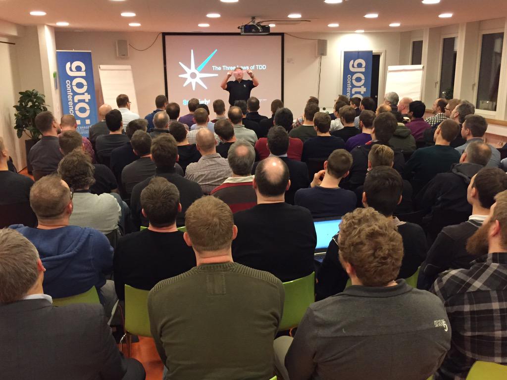 MetteSvitring's tweet photo. Great turnout for the 3 laws of TDD with @unclebobmartin @GOTOcph in @TriforkCph http://t.co/TWoX9M0aaB