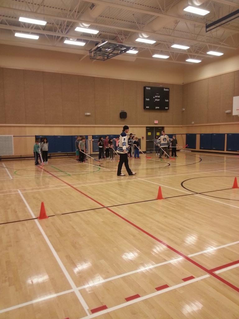 Well done boys! “<a href="/LangleyRivermen/">Langley Rivermen</a>: Jake Kearley &amp; <a href="/Grahamer10/">Matthew Graham</a> teaching some hockey skills at Lynn Fripps Elementary ”