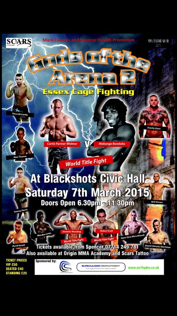 WKL84's tweet photo. "@Godsofmma: @david_1more   4 man tournament  @titanium_gunn   @WKL84 7th March showtime #GOA2 #mma http://t.co/NBPbEbF2S3" #showtime!!