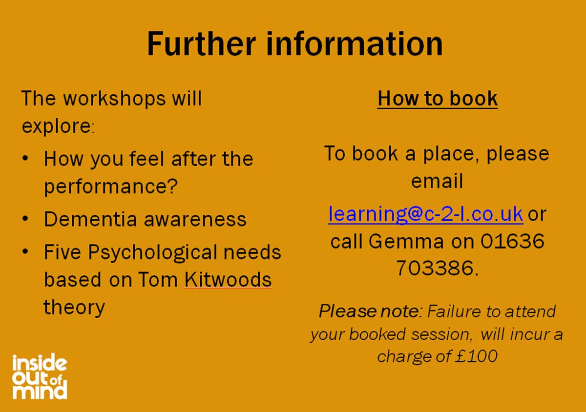 C2LCaretoLearn's tweet photo. We are working with @InstituteMH 26 &amp;27 Feb following the Inside Out Of Mind Play with a Dementia Awareness workshop http://t.co/4S5usdYo4V