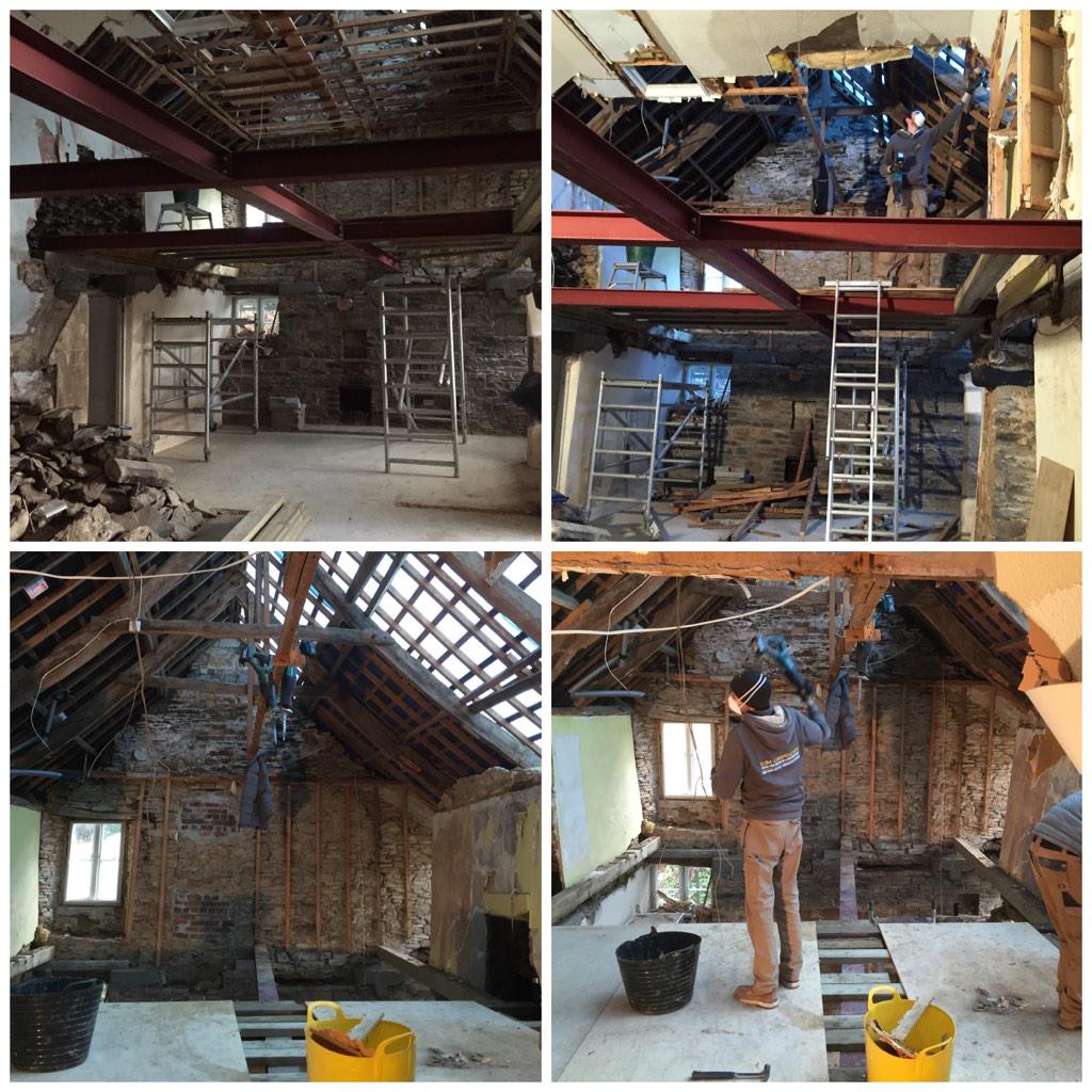 DJMCarpentry's tweet photo. Steels in and more ripping out http://t.co/Z64Mdy37C8