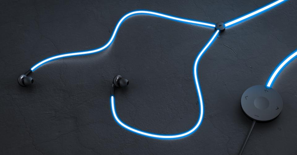 engadget's tweet photo. Tron-like Glow headphones pulse to the music and your heart http://t.co/mZLPvpcCtJ http://t.co/6oozDwGEpl