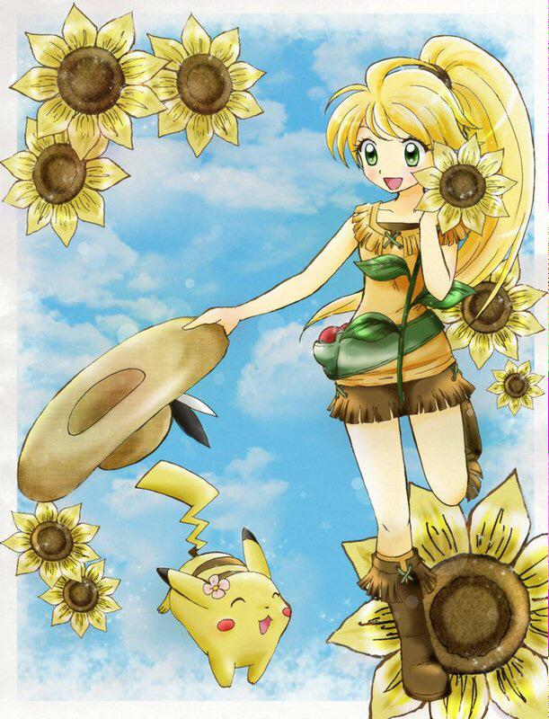 theyellowhealer's tweet image. She looks around. "Phew were alone Chuchu.." She slips off her itchy straw hat and cuddles the pikachu