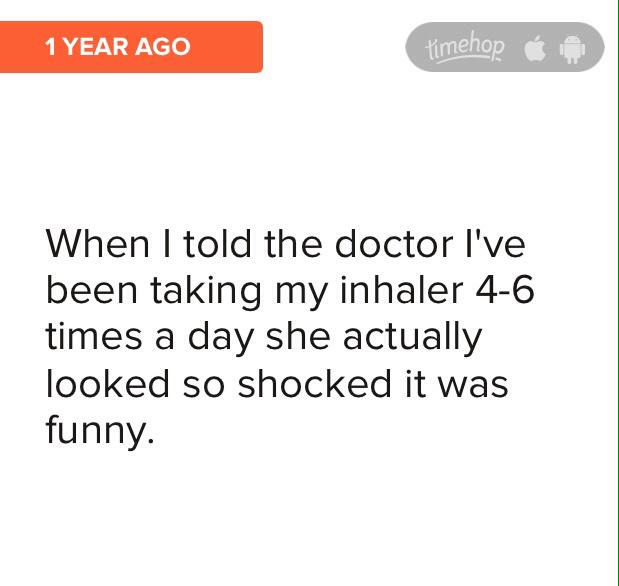 PurellQueen's tweet photo. Oops. Turns out that was actually cancer and not my asthma acting up. #TBT http://t.co/fCdDjvNkC6