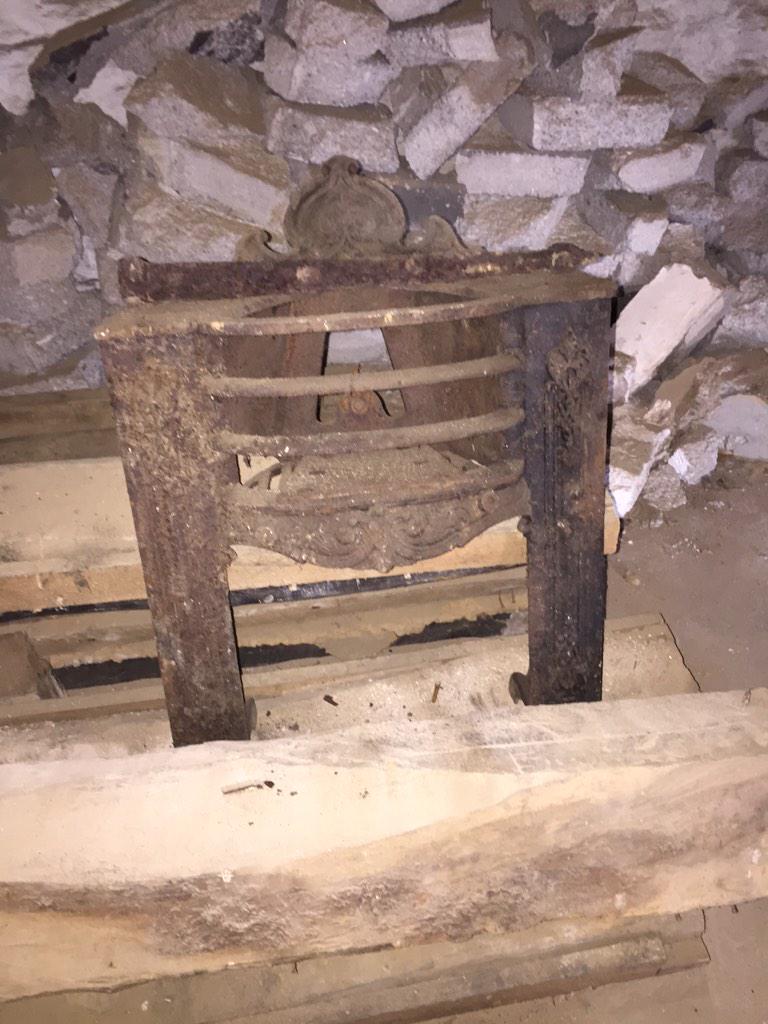 DJMCarpentry's tweet photo. Nice old fireplace we found hidden behind the walls &amp; old original beams now exposed in the roof http://t.co/8xMYYsZzxF