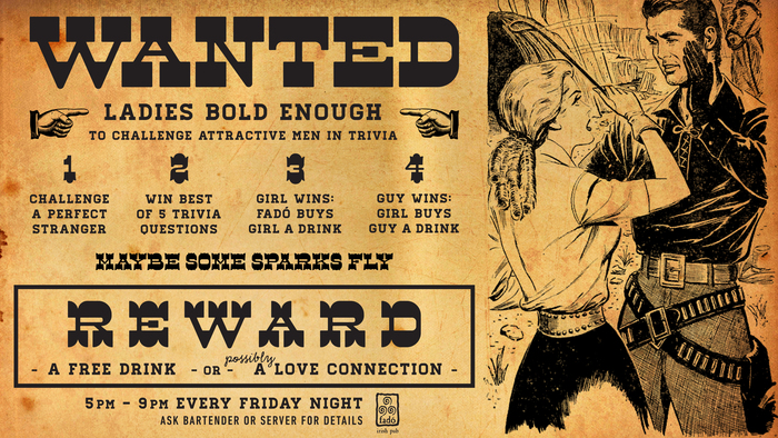 HeleneOHare's tweet photo. Bold enough to challenge random cute guys to some trivia @Fadoatlanta? Starts this Fri from 5-9pm #Wanted #Reward http://t.co/Vw5hY2PR0Q