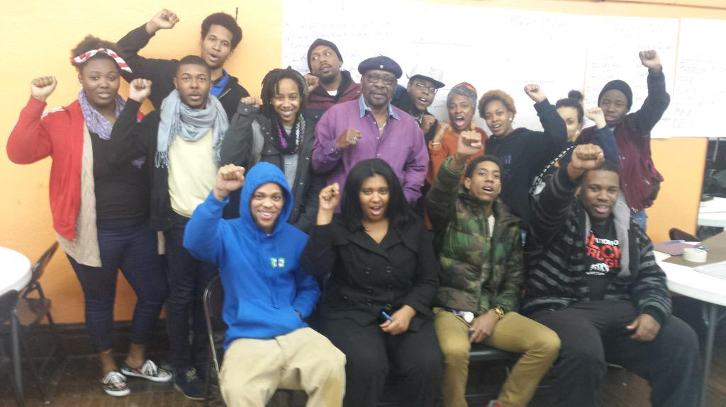 Last night #Ferguson youth in our Next Revolution program linked up with veteran activists! #YearOfResistance