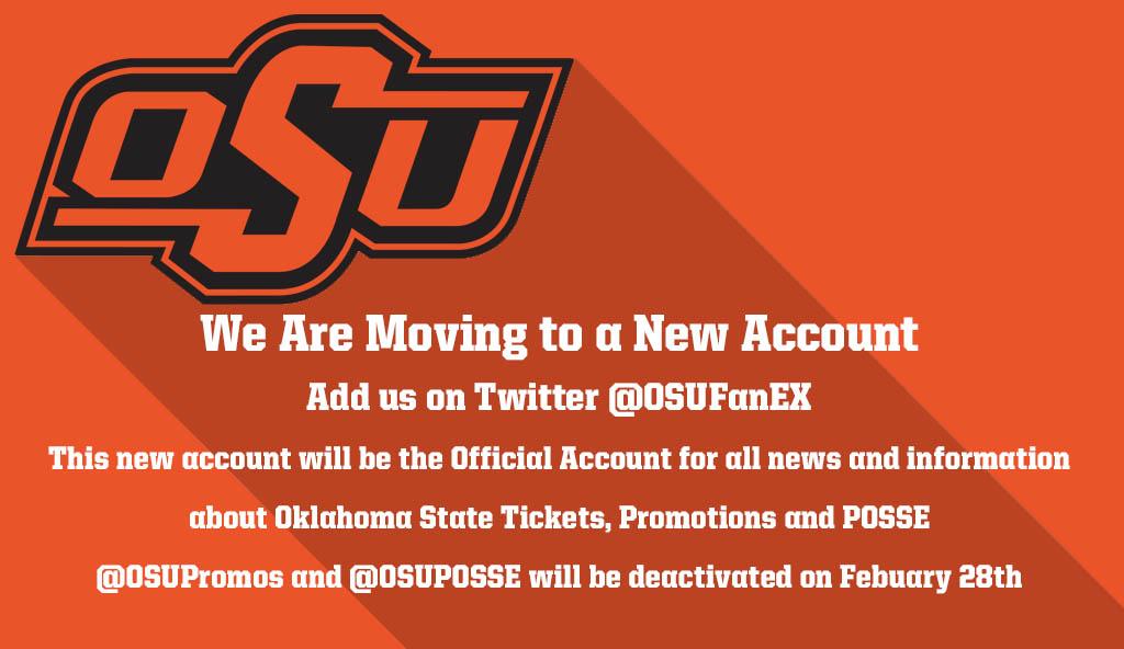 OSUPromos's tweet image. ATTENTION FOLLOWERS!!! WE ARE MOVING! Follow us now @OSUFanEx for all OSU Promo info. #OkState #MovingDay #Upgrade
