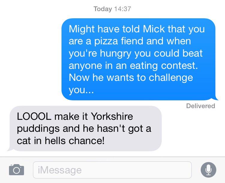 sfionda12's tweet photo. @LidiaBarbuti7 @MickmarJr the smack talk has started #eatingcomp #allyoucaneat #manvfood #italianseatbare http://t.co/s6LsiPtOH9