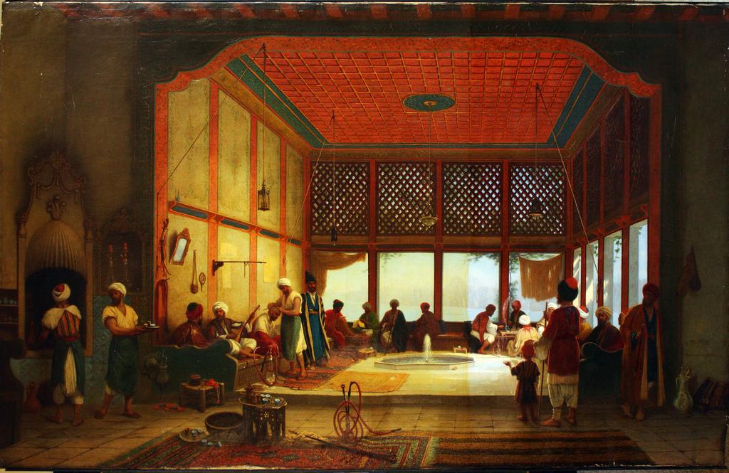 DE_conservation's tweet photo. "@CooperBarnsley one of #Barnsleytreasures 'Café de Galata, Constantinople' during conservation in the studio. http://t.co/UaqtIAho5G