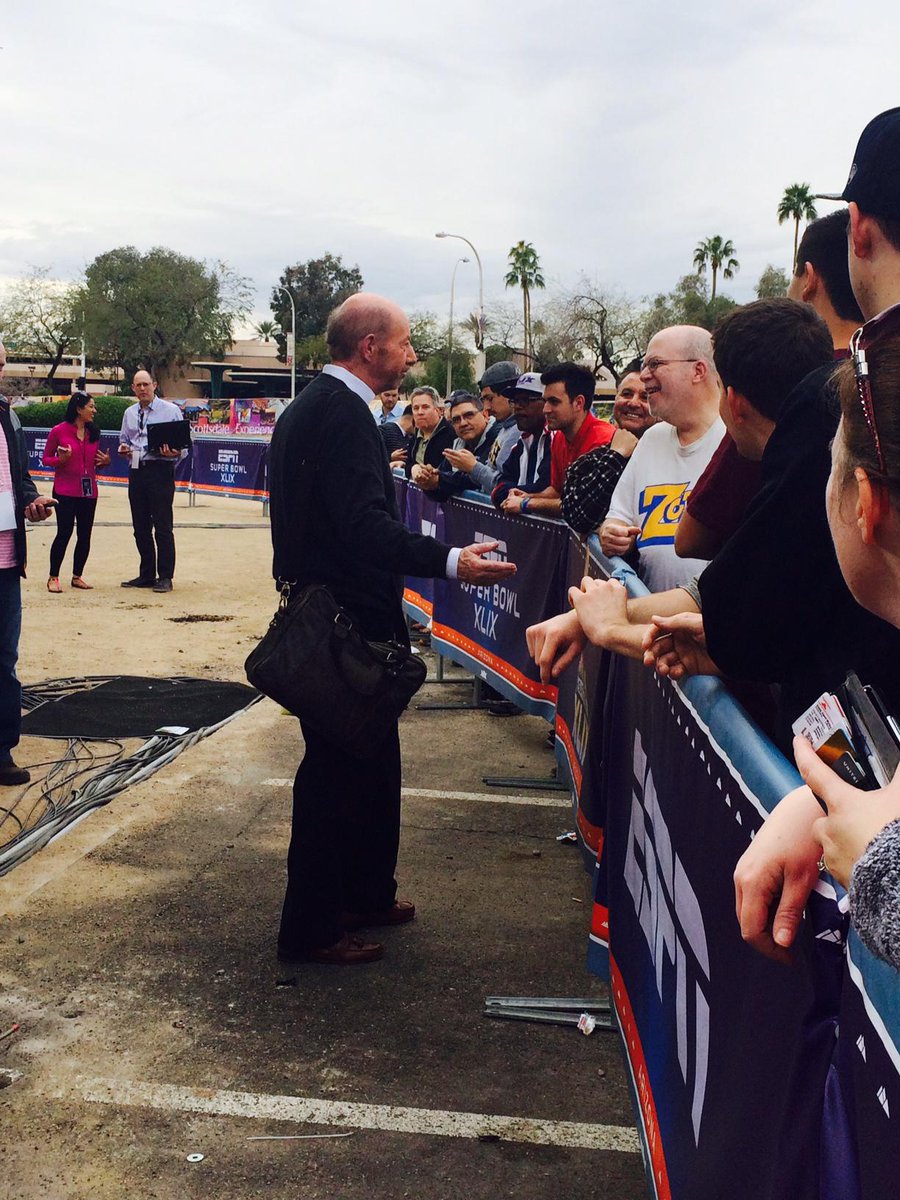 PTI's tweet photo. Mike and Tony love the fans #FromArizona #Day2 #SuperbowlWeek http://t.co/J9CC1q4egf