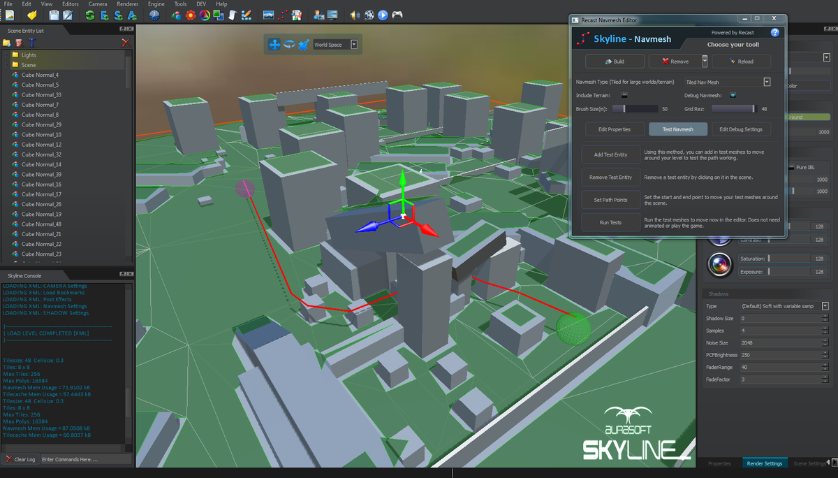 SolarPortal's tweet image. #skylinegameengine #navmesh using recast is now pathfinding, heres an in editor screenie ;) #gamedev #indiedev