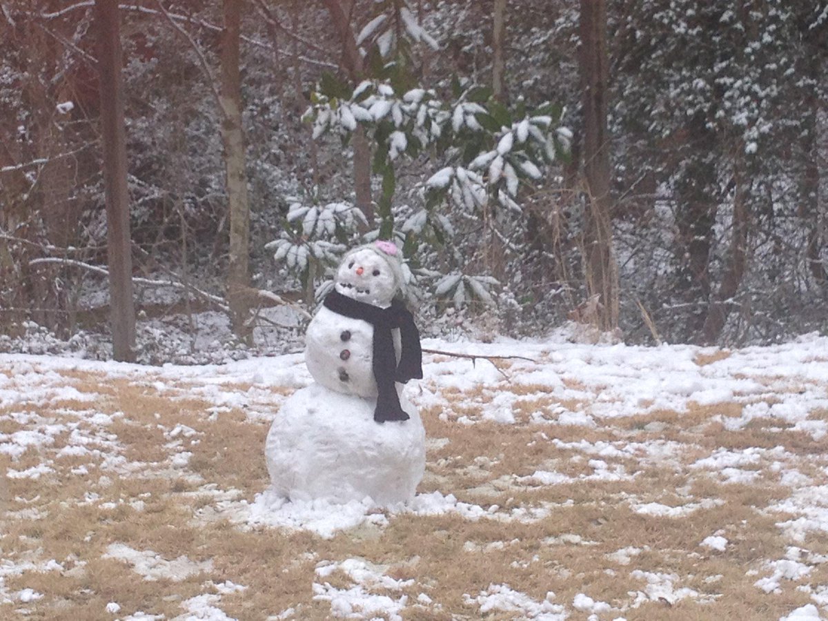 MLichtel's tweet photo. The best we can do with one inch of snow #snowman #williamsburgweather http://t.co/YPTfNG01Di