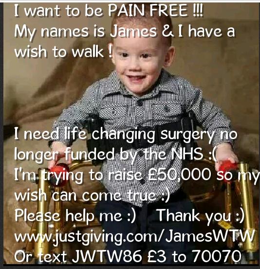 ToriMillsxx's tweet photo. @CameoBmth Please RT this picture for brave little James :) He wants to be pain free! Please help, Thanks :) http://t.co/WADi2tm4iN