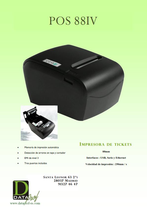 DataProfspain's tweet image. Impresora térmica con 3 interfaces. POS88IV