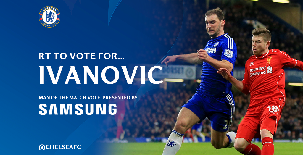 RT to vote for Branislav Ivanovic as your #CFCvLFC man of the match!