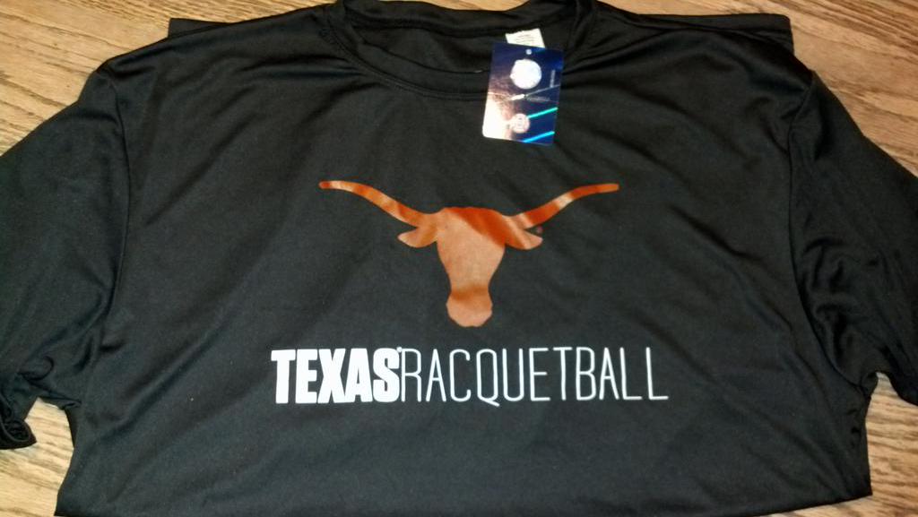 Thanks to UT racquetball club for the awesome Longhorn Open sponsor gift! Really nice dri-fit shirt
