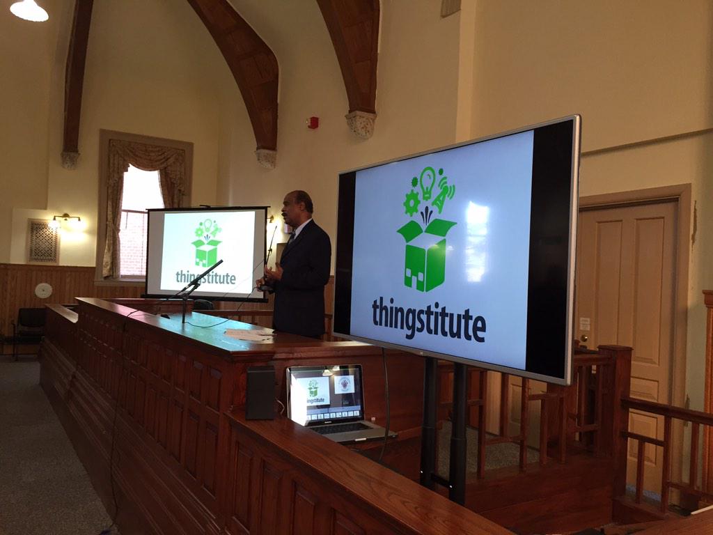 thingstitute's tweet photo. County Exec Ike Leggett of @MontgomeryCoMD announcing the opening of the #Thingstitute http://t.co/fjSVuRRRcJ