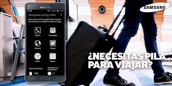 SamsungChile's tweet photo. #AlChilenoLeSirve #UltraPowerSavingMode del #GALAXYNote4, 30 min = 50% de carga. ¿Quedarte sin batería? ¡Imposible! http://t.co/UR3nA4xRG9