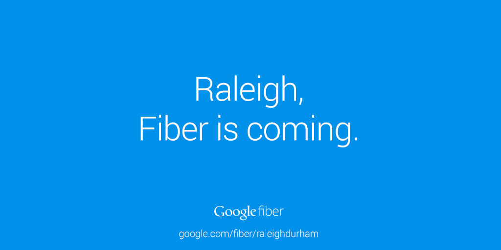 RaleighGov's tweet photo. #GoogleFiber is coming to #Raleigh to bring city residents ultra-high speed internet access http://t.co/6lnuyDeE1z http://t.co/NgT6u23vd7