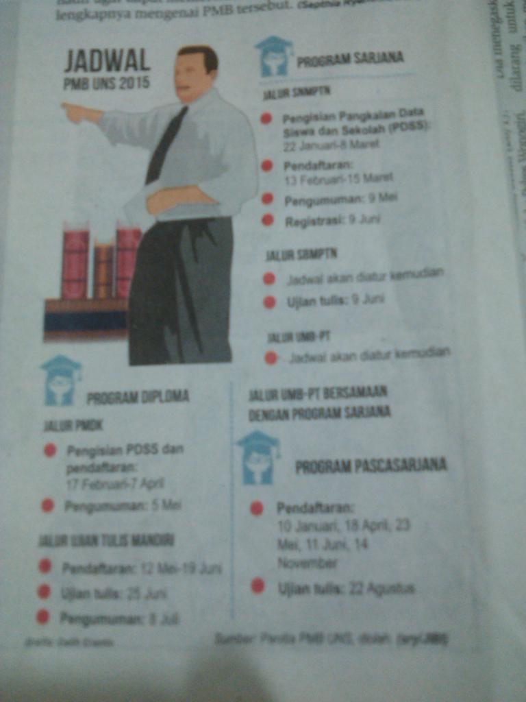 UNS membuka 5.490 kuota mahasiswa baru utk S1 &amp; 1.950 utk D3. Jalur masuk SNMPTN:SBMPTN:UMBPT=50:30:20.
#Semangat