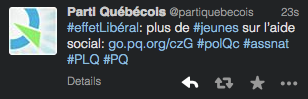 Yo <a href="/partiquebecois/">Parti Québécois</a>, plus de #jeunes édimestres illettré-es, aussi? #effetLibéral #polqc #assnat #plq #pq