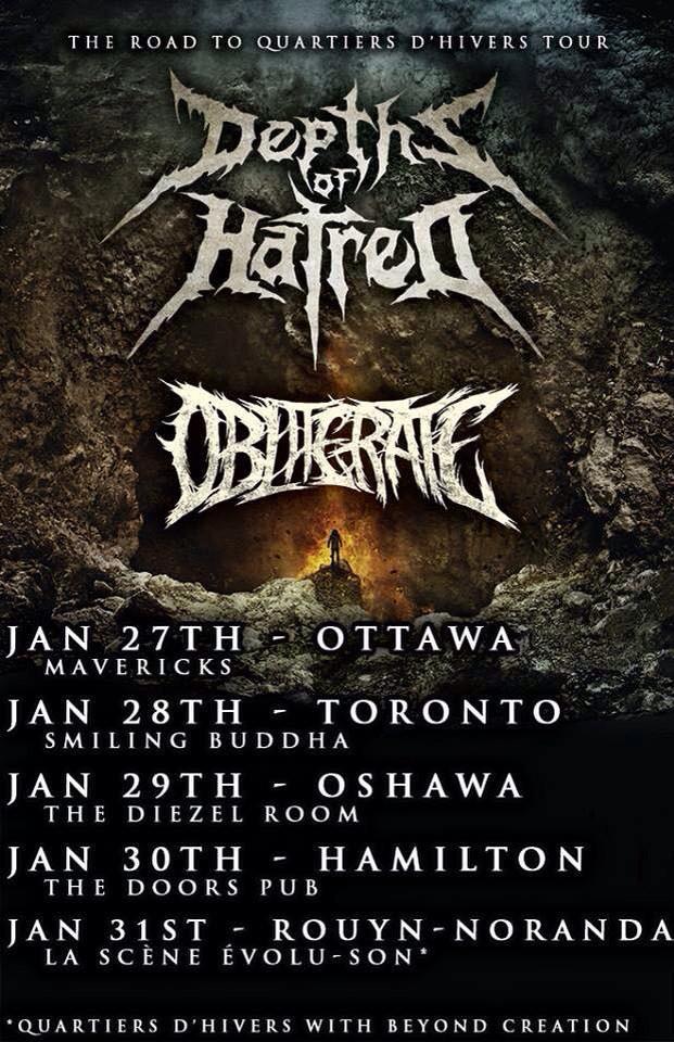 Our little run with Depths Of Hatred starts today, check out the dates!!